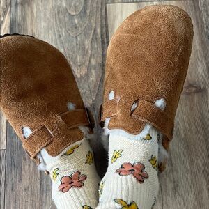 Birkenstock size 37, suede tops with lamb skin - shearling lining.